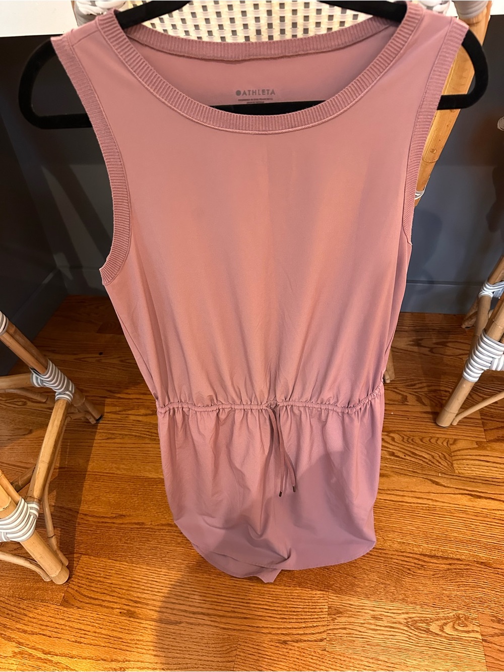 Athleta Mauve Sleeveless Drawstring Dress